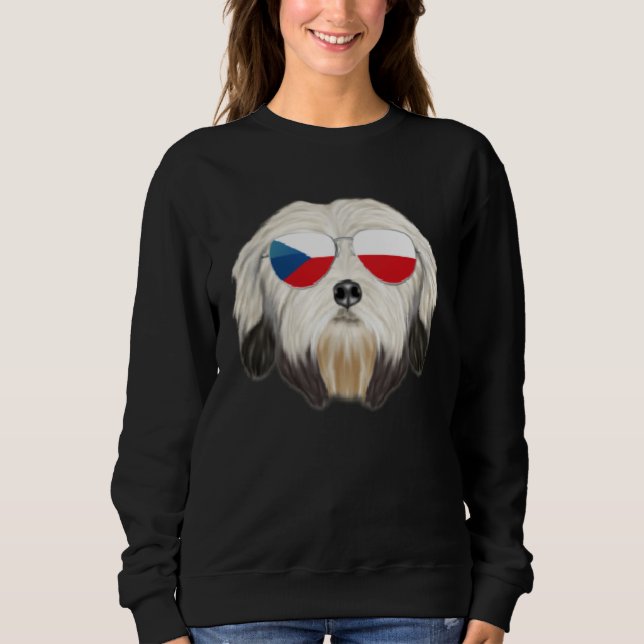Camiseta Czech Flag Lowchen Dog Czech Republic Pocket (Frente)