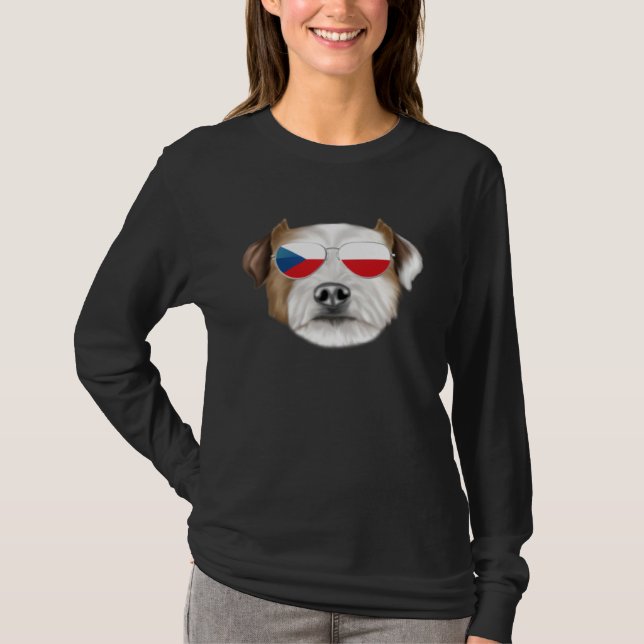 Camiseta Czech Flag Parson Russell Terrier Dog Czech Republ (Frente)