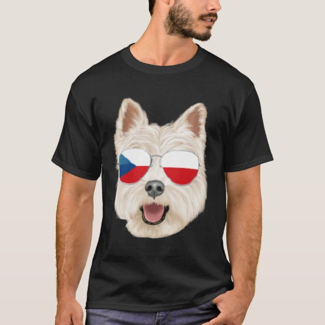 Camiseta Czech Flag West Highland White Terrier Czech Repub (Frente)