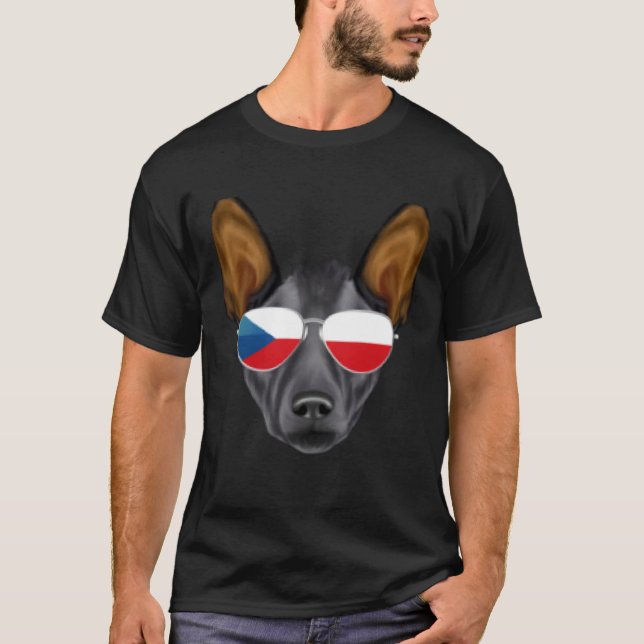 Camiseta Czech Flag Xoloitzcuintli Dog Czech Republic Pocke (Frente)