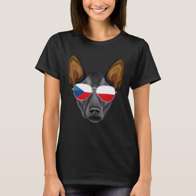 Camiseta Czech Flag Xoloitzcuintli Dog Czech Republic Pocke (Frente)