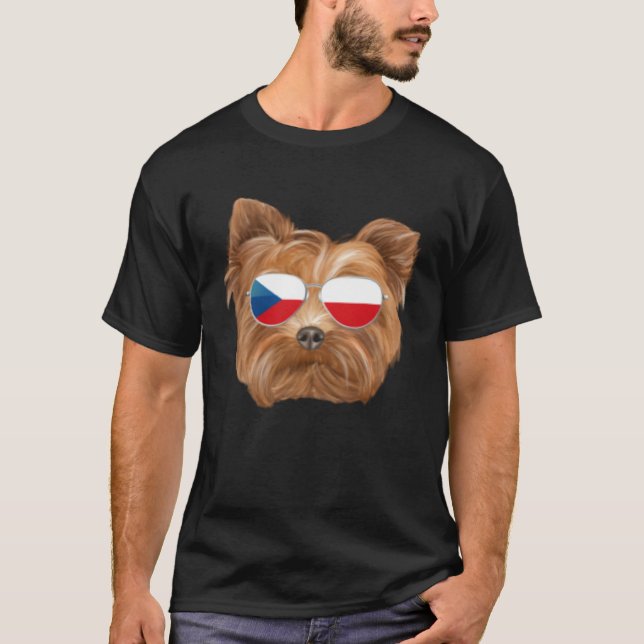 Camiseta Czech Flag Yorkshire Terrier Dog Czech Republic Po (Frente)