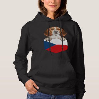 Camiseta Czech Republic Flag Beagle Dog In Pocket