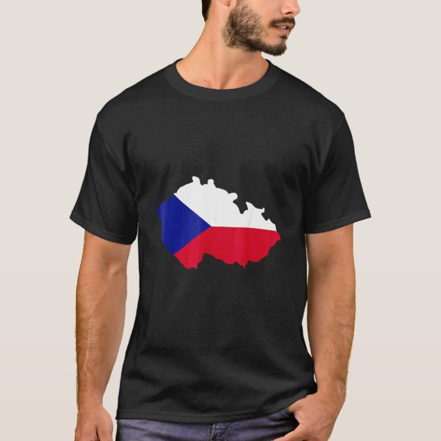 Camiseta Czech Republic map flag (Frente)