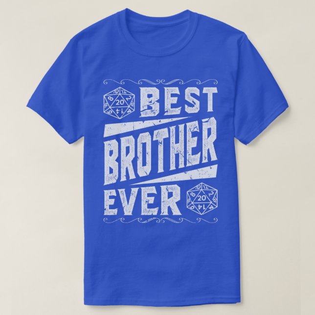 Camiseta D20 Dice Best Brother Game Tabletop Rolepla (Frente do Design)