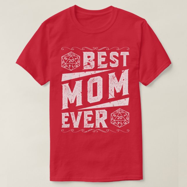 Camiseta D20 Dice Best Mãe Ever Game Master Tabletop Rolepl (Frente do Design)