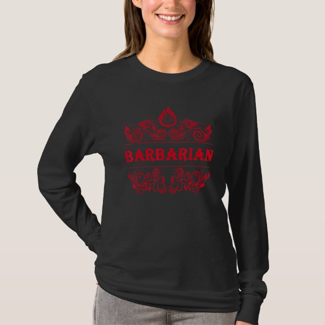 Camiseta D20 Dice Classe Rpg Barbarian Rpg Roleplay (Frente)