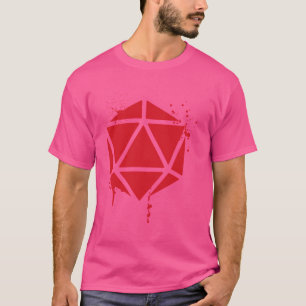 Camiseta D20 Dice Pintor Vermelho Sanguíneo Pintor Tabletop
