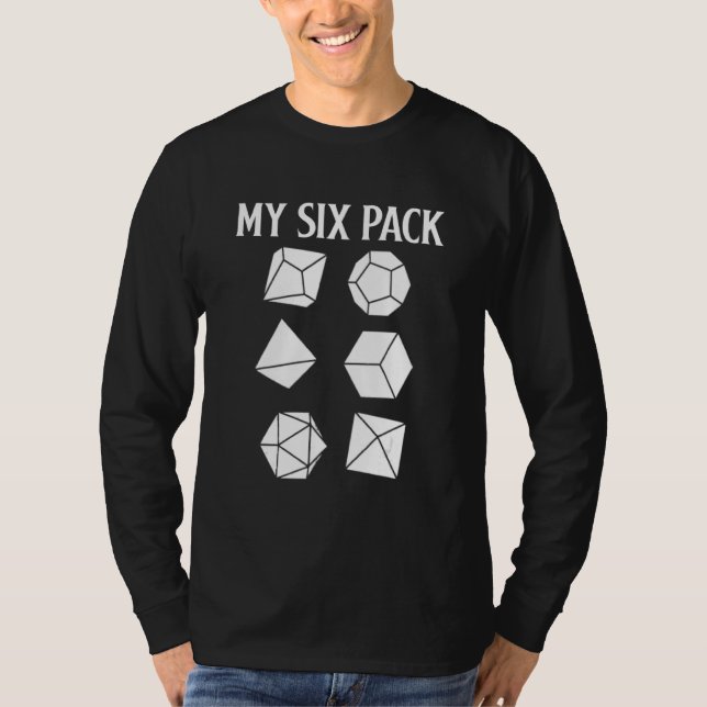 Camiseta D20 Dice Rpg Dragons Gamer Check Out My Six Pack D (Frente)