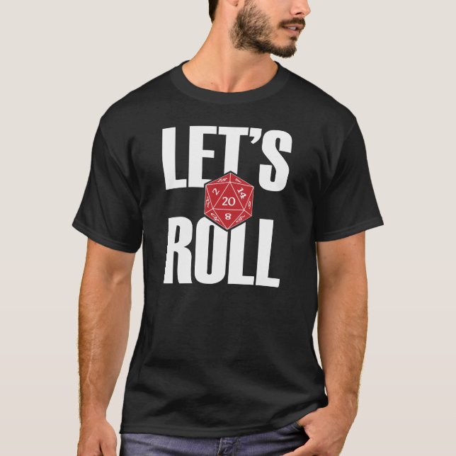 Camiseta D20 Let's Roll Shirt - Dark/Red (Frente)