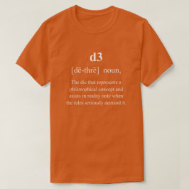 Camiseta d3 Dados Divertidos Definição Com Texto Branco jog