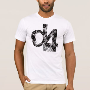 Camiseta D4 Rags/MWA - clássico (cruzamento) (branco)