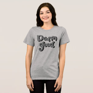 Camiseta D.amn Bom - Tipografia de Linha Retro Cinza
