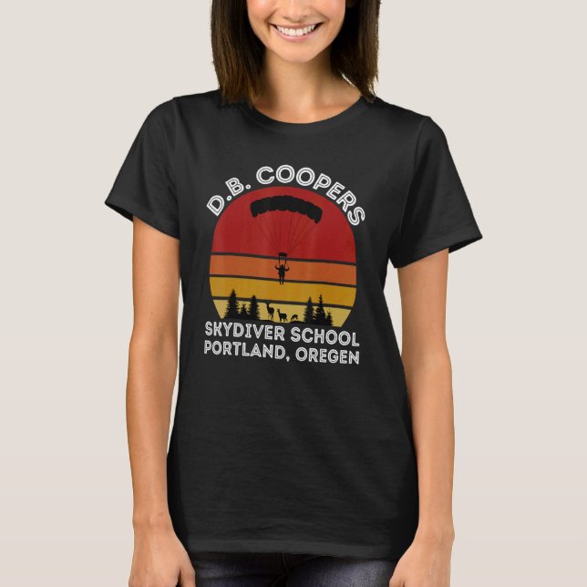 Camiseta D B Cooper Skydiving School Portland Oregon 2 (Frente)