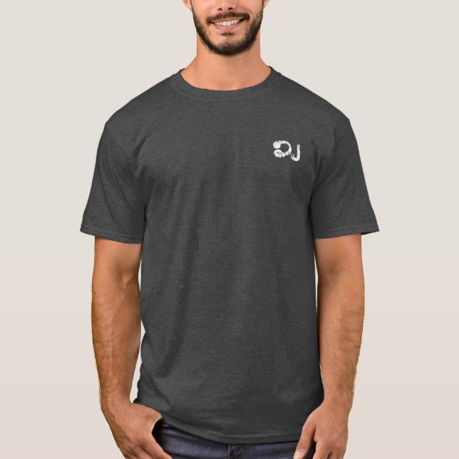 Camiseta d.j. fones de ouvido com tema musical mandala (Frente)