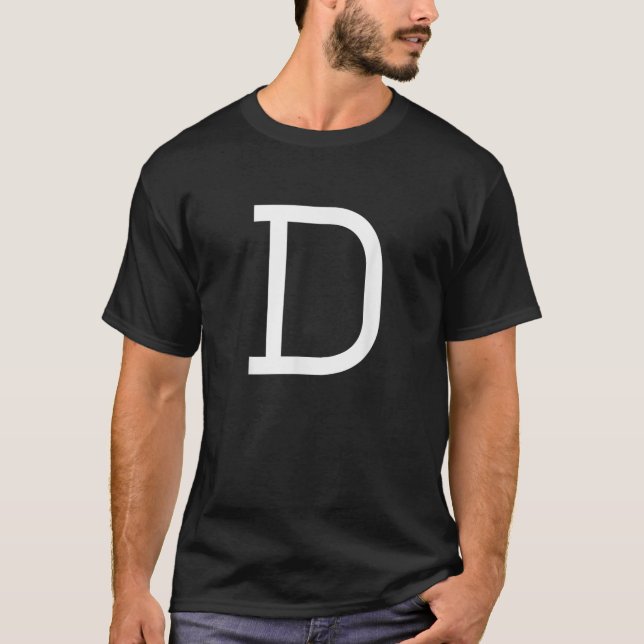 Camiseta D - Letra alfabética Costume Monograma Diversão da (Frente)