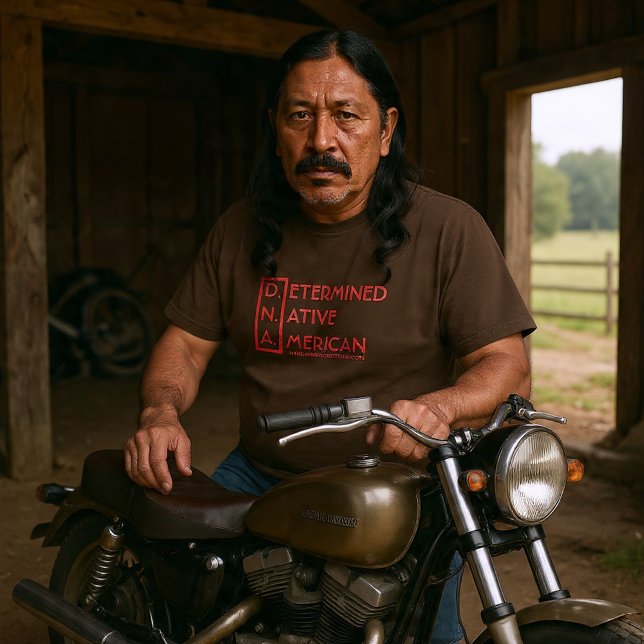 Camiseta D.N.A - Determinado nativo americano (Criador carregado)