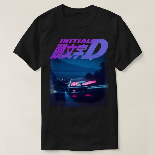 Camiseta D Neon AE86 Classic inicial (Frente do Design)