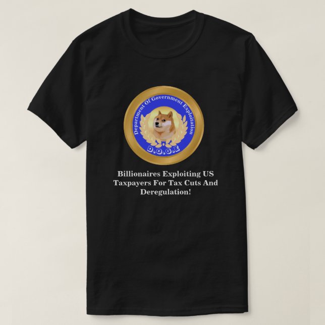 Camiseta D.O.G.E. Departamento De Exploração Do Governo (Frente do Design)