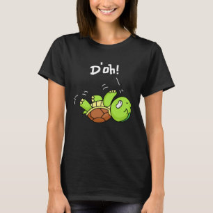 Camiseta D oh tartaruga fofa deitada de costas divertida