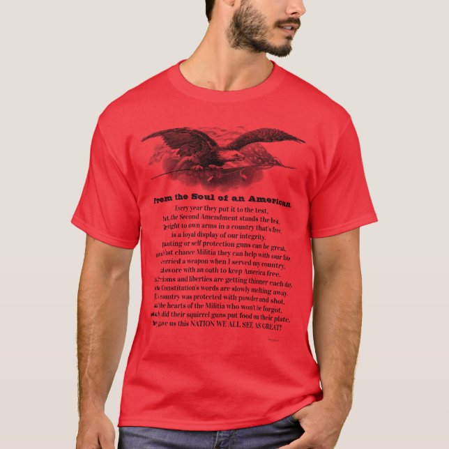 Camiseta Da Alma de um Vermelho Americano (Frente)