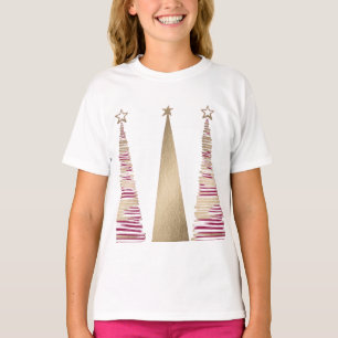 Camiseta da Árvore de Natal Dourada 