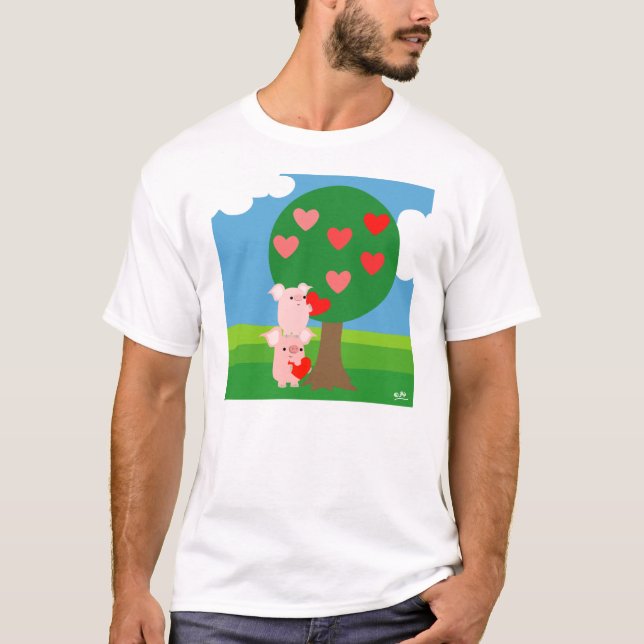 Camiseta da árvore do amor (design na frente) (Frente)
