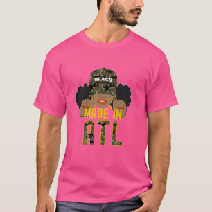 Camiseta Da ATL Atlanta ATLien Black Woman Camo
