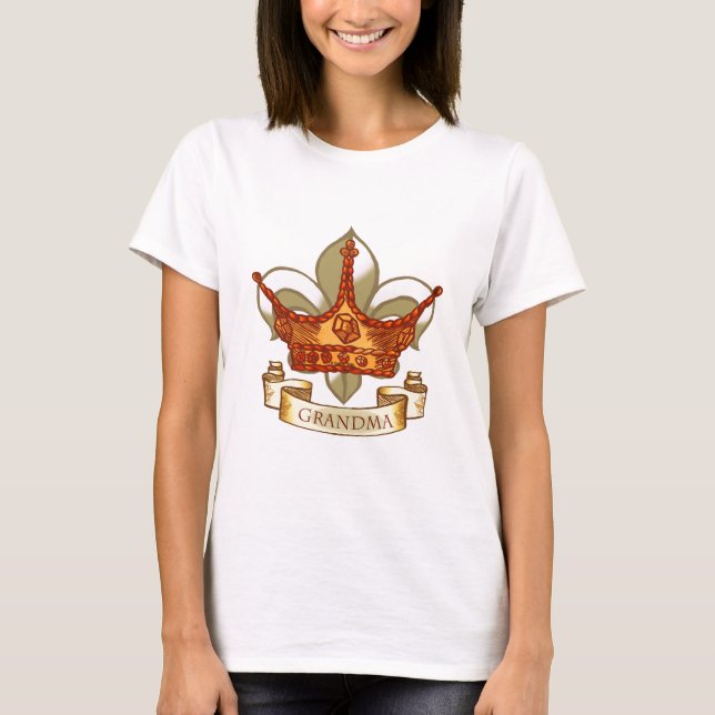Camiseta da Avó Rainha Estandarte da Coroa (Frente)