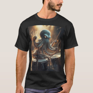 Camiseta da Banda de Rock do Baterista do Polvo Ép