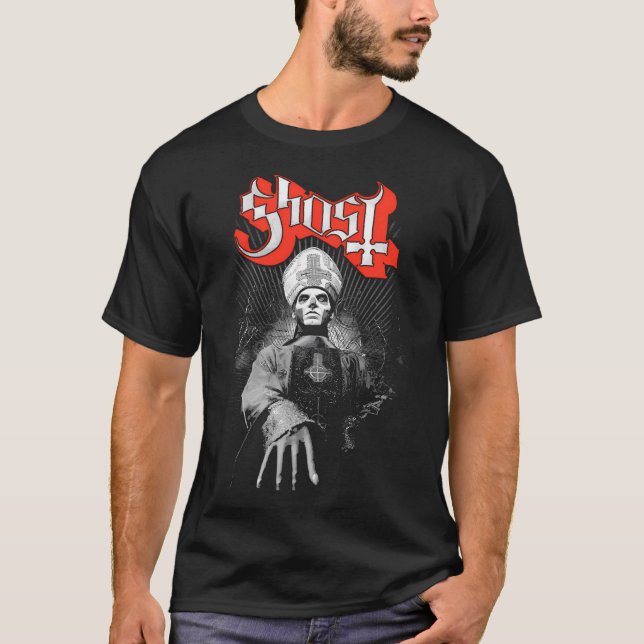 Camiseta da Banda Ghost - Design Papa Emeritus - R (Frente)