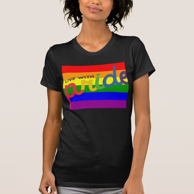 Camiseta da bandeira arco-íris do orgulho (Frente)