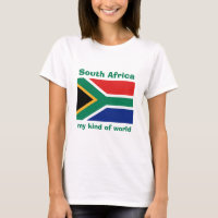 Camiseta da Bandeira da África do Sul + Mapa + Tex