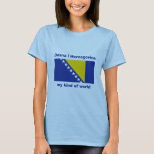 Camiseta da Bandeira da Bósnia Herzegovina + Mapa 