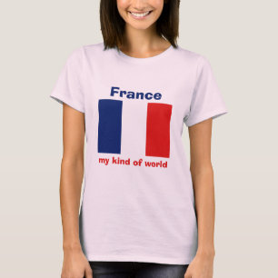 Camiseta da Bandeira da França + Mapa + Texto