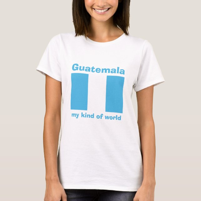 Camiseta da Bandeira da Guatemala + Mapa + Texto (Frente)