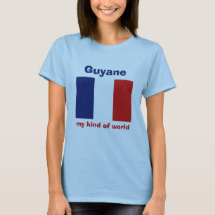 Camiseta da Bandeira da Guiana Francesa + Mapa + T