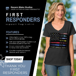 Camiseta da Bandeira de Apoio aos Primeiros Socorr