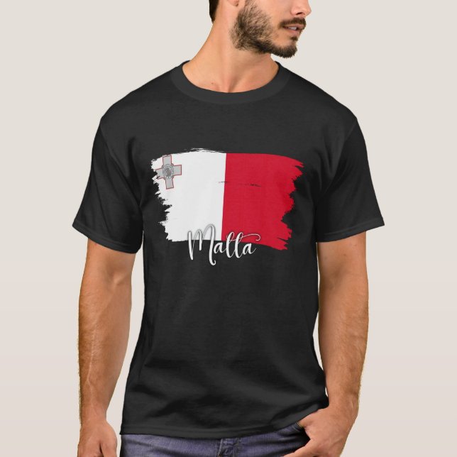 camiseta da bandeira de Malta, camiseta de Malta,  (Frente)