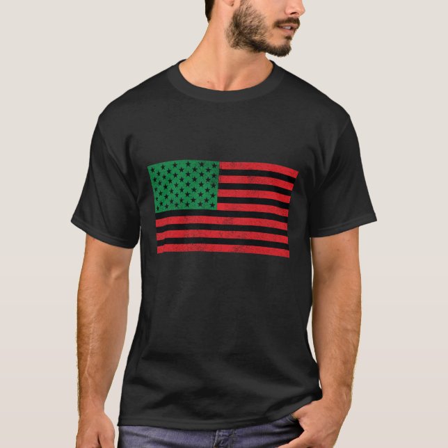Camiseta da bandeira do afro-americano (Frente)