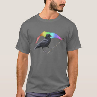 Camiseta da bandeira do arco-íris do corvo