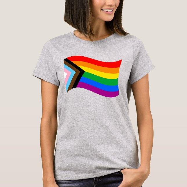 Camiseta da Bandeira do Orgulho Progressivo Ondula (Frente)