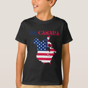 Camiseta da bandeira dos EUA Oh Canadá engraçado T