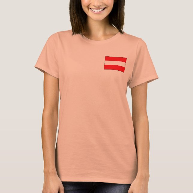 Camiseta da Bandeira e Mapa da Áustria (Frente)