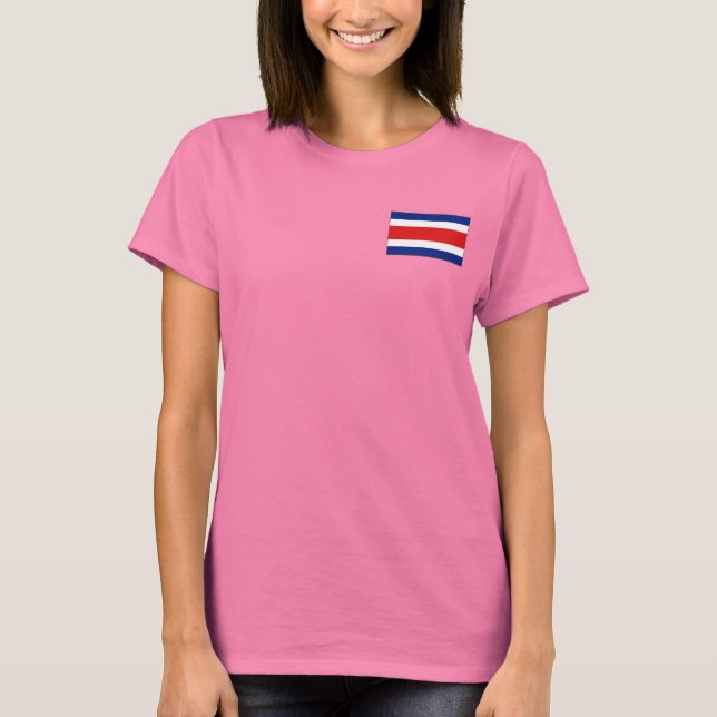 Camiseta da Bandeira e Mapa da Costa Rica (Frente)