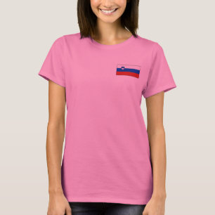 Camiseta da Bandeira e Mapa da Eslovênia