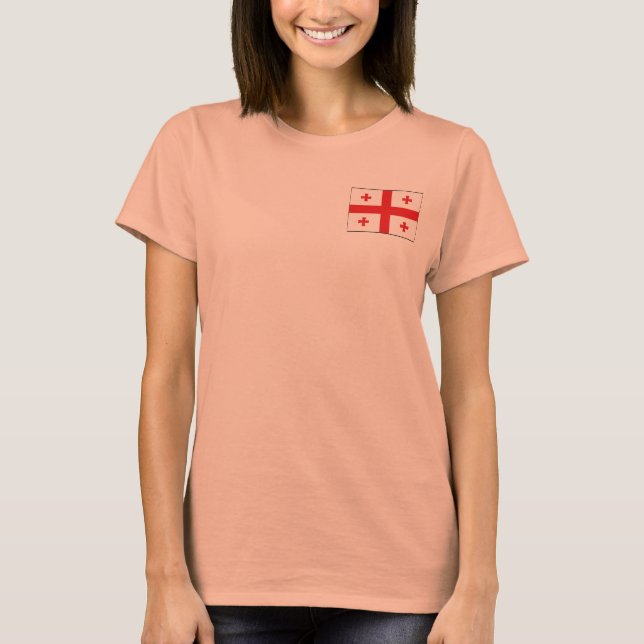 Camiseta da Bandeira e Mapa da Geórgia (Frente)