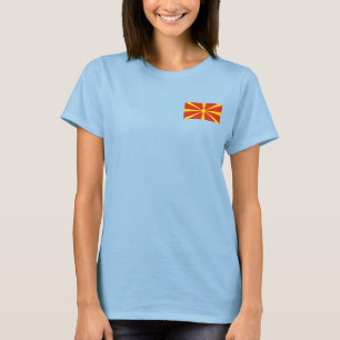 Camiseta da Bandeira e Mapa da Macedônia do Norte