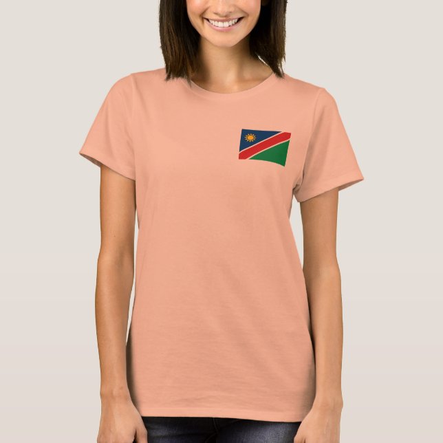 Camiseta da Bandeira e Mapa da Namíbia (Frente)