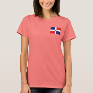 Camiseta da Bandeira e Mapa da República Dominican